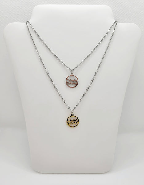 Stainless steel Zodiac Necklaces Aquarius ♒️
