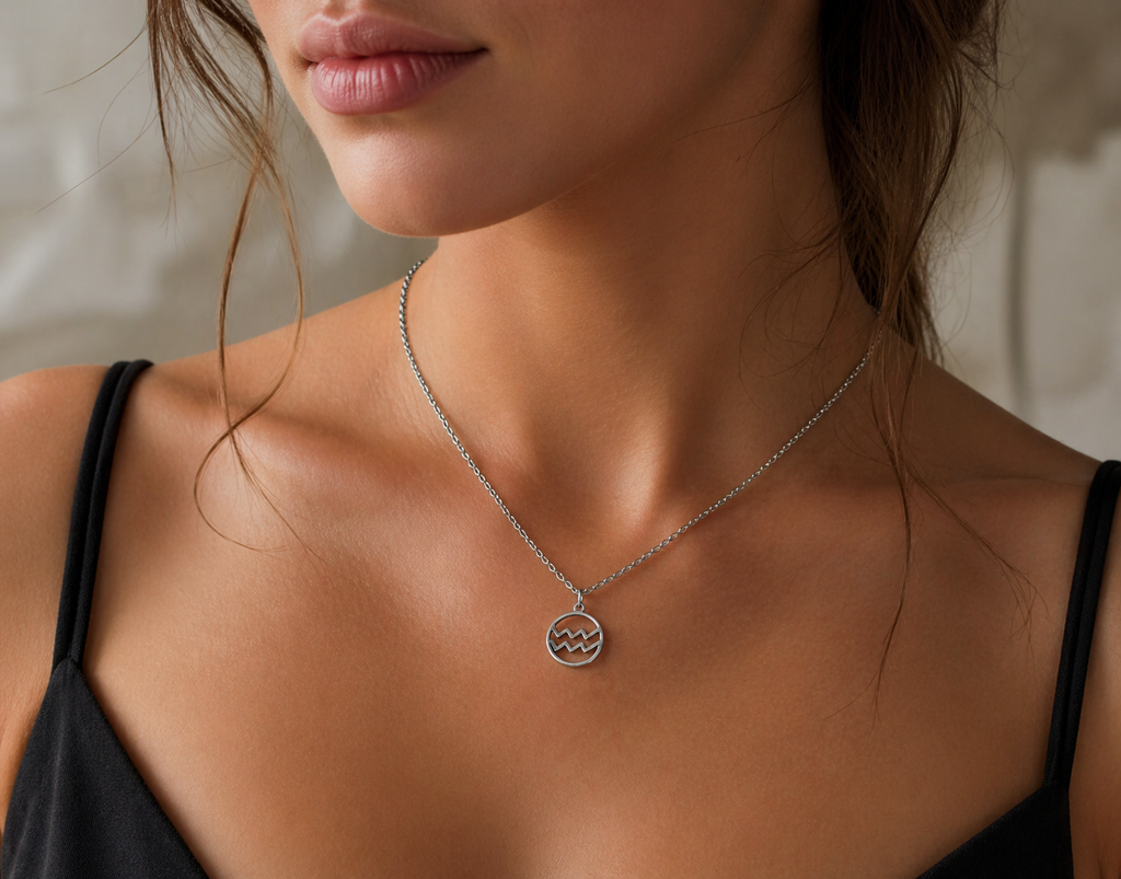 Stainless steel Zodiac Necklaces Aquarius ♒️