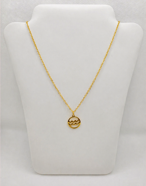 18K gold plated Stainless steel Zodiac Necklaces Aquarius ♒️ (Copy)