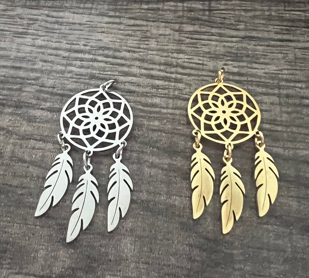 Dream catcher stainless steel necklace